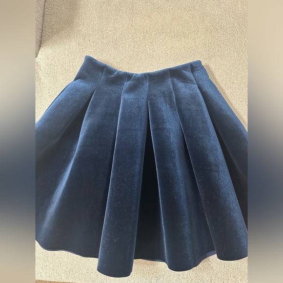 LC Lauren Conrad Deep Blue Velvet Skirt - Picture 2 of 4